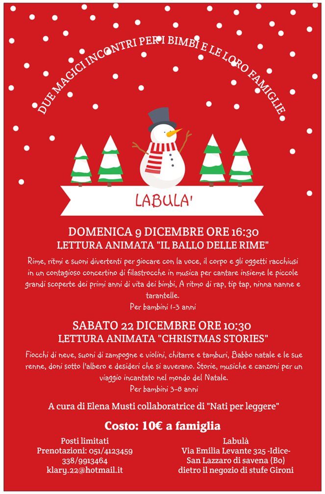 Due magici incontri per i bimbi e le loro famiglie