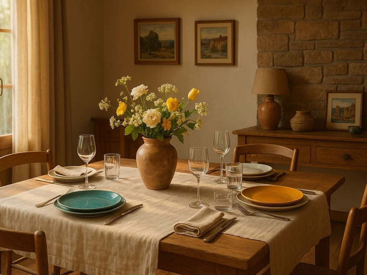 Stile casa, tavola apparecchiata